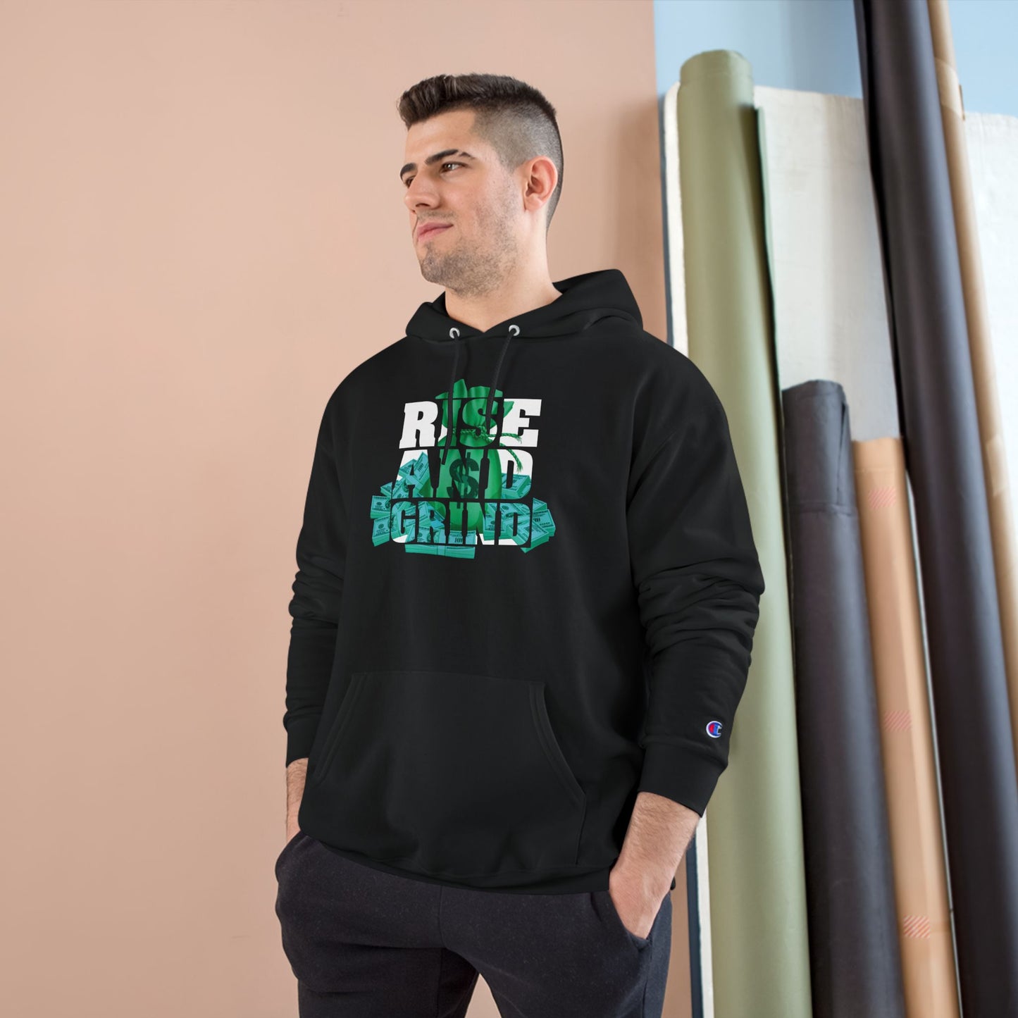 "Rise and Grind" Champion Hoodie