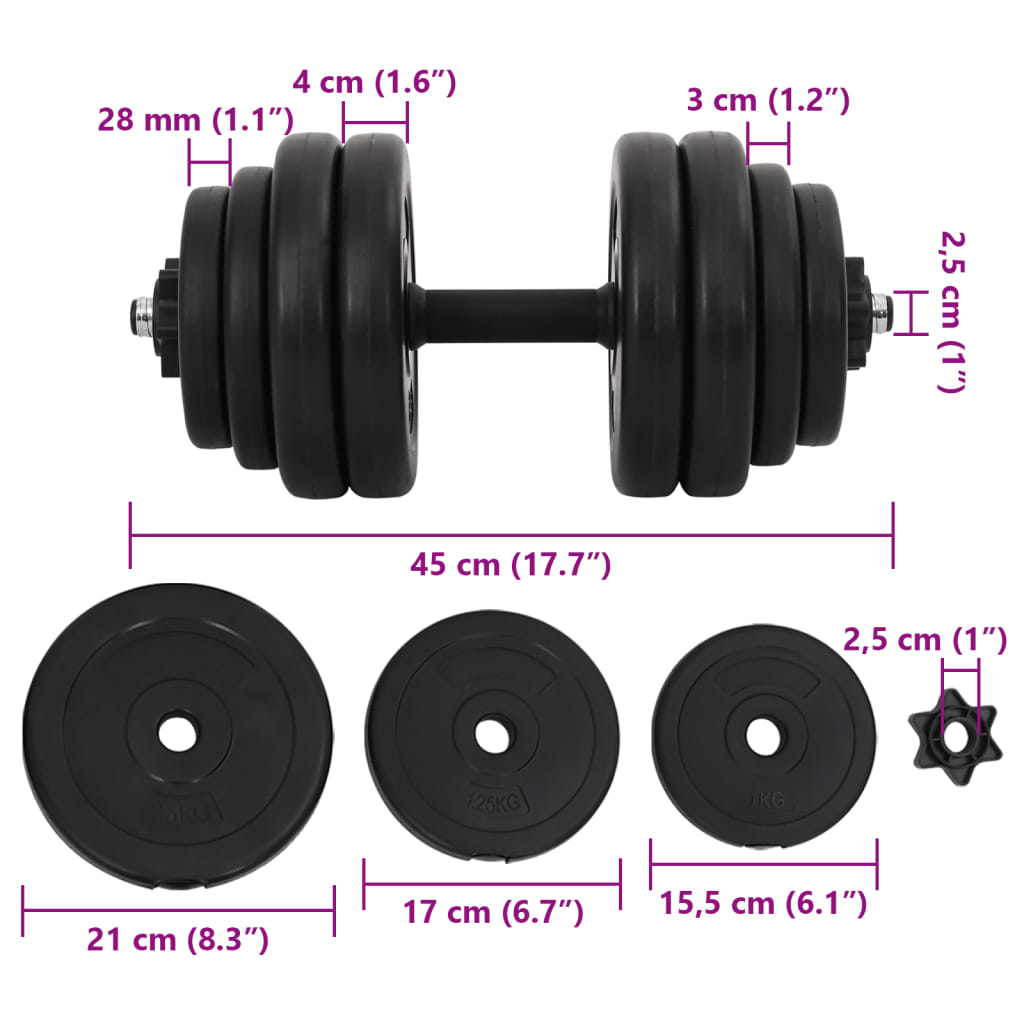 vidaXL Dumbbells 2x33.1 lb