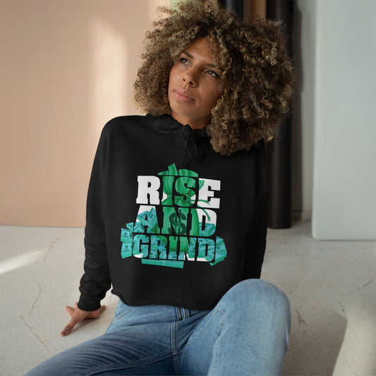 "Rise And Grind" Women's Crop Hoodie