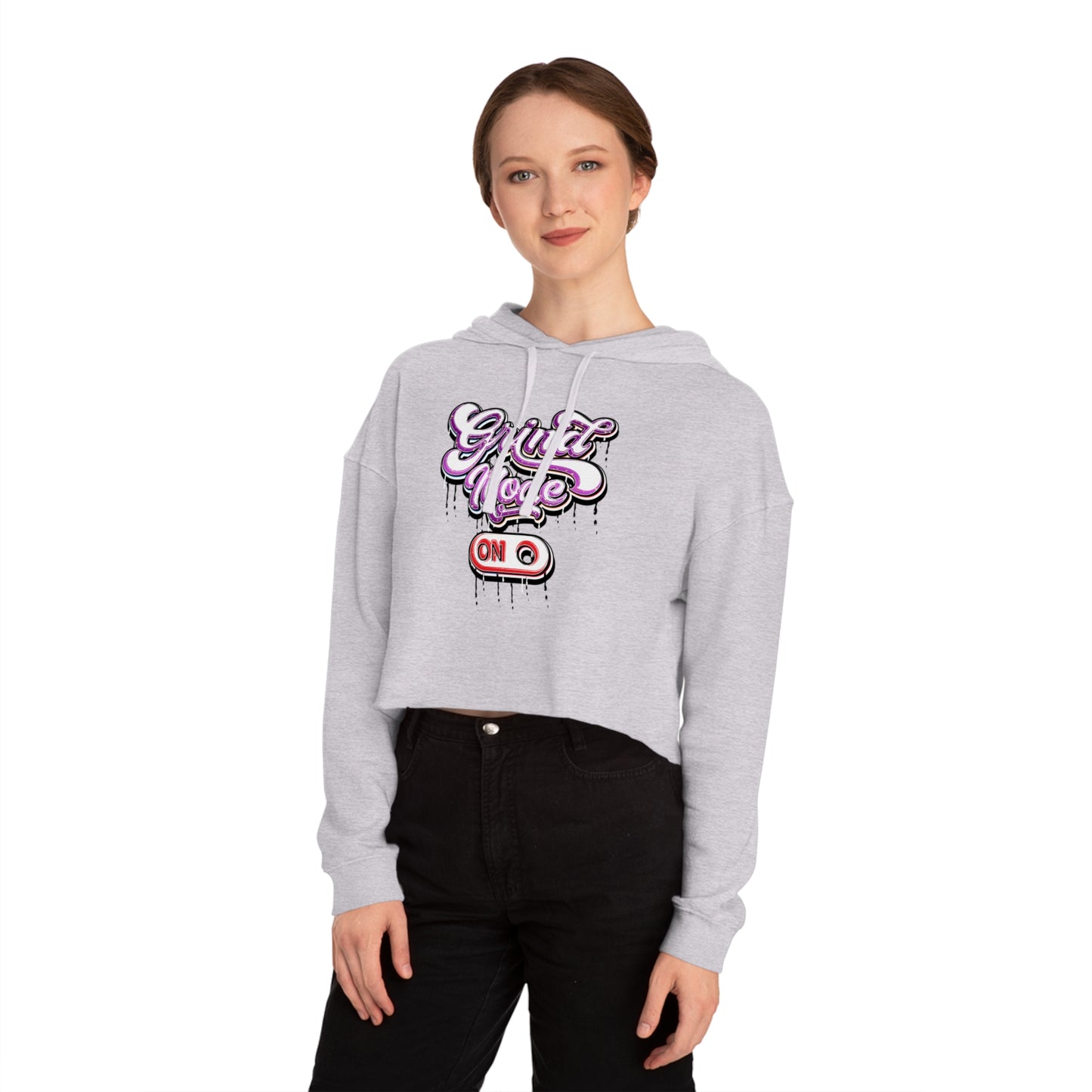 "Grind Mode" Women’s Cropped Hooded Sweatshirt