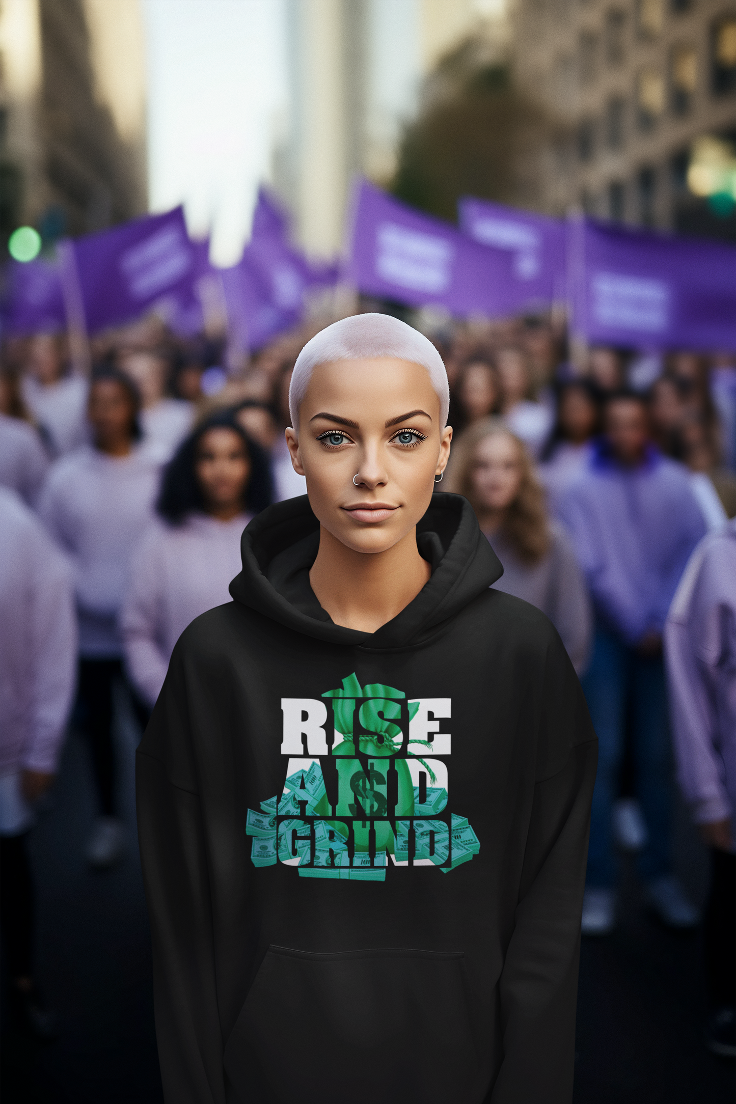 "Rise And Grind" Unisex Hooded Sweatshirt